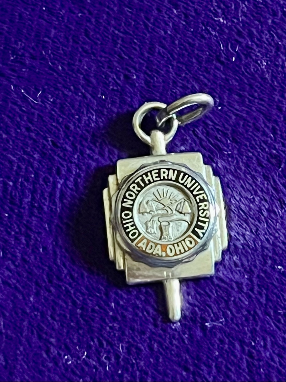 Ohio University Seal Watch Fob Key Charm Pendant Sterling